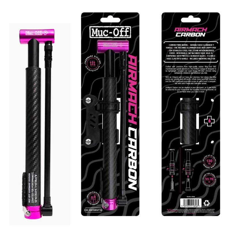 MINI HINCHADOR MUC-OFF AIRMACH PRESTA/STANDARD CARBONO